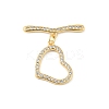 Brass Micro Pave Clear Cubic Zirconia Toggle Clasps KK-P234-79G-4