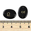 12Pcs 12 Styles Twelve Constellation Natural Obsidian Flat Oval Links Connector Charms G-K359-05D-3