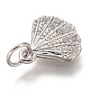 Brass Micro Pave Clear Cubic Zirconia Charms ZIRC-C020-49-6