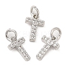 Brass Micro Pave Grade AAA Cubic Zirconia Charms ZIRC-P067-11P-T-NR-1
