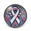 Breast Cancer Awareness Ribbon Glass Brooches JEWB-L019-01I-1