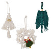 3Pcs 3 Style Christmas Theme Cotton Weave Pendant Decorations HJEW-CF0001-13-1