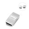 Tarnish Resistant Matte 304 Stainless Steel Rectangle Magnetic Clasps with Glue-in Ends LS-STAS-E089-60A-1