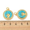 Brass Micro Pave Cubic Zirconia with Synthetic Opal Pendants KK-D096-05A-03-3