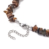 Natural Tiger Eye Chip Beaded Necklaces NJEW-JN04275-01-5