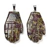 Natural Dragon Blood Carved Pendants G-K369-01P-09-1