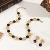 Alloy & Acrylic Round Necklaces & Stud Earring Sets for Women FS-WG1D203-01-3