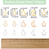 150Pcs 15 Styles 304 Stainless Steel Open Pendants STAS-WR0001-19A-2
