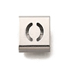 Letter Style 304 Stainless Steel Square Slide Charms STAS-L132-26O-1