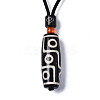 Buddhist Jewelry Natural Tibetan Style dZi Agate Mala Beads Pendant Necklaces NJEW-Q312-001-3