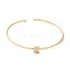 Rack Plating Brass Micro Pave Clear Cubic Zirconia Letter Open Cuff Bangles BJEW-A018-01G-Z-2
