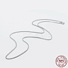 Anti-Tarnish Rhodium Plated 925 Sterling Silver Chain Necklaces STER-F039-50cm-16P-3