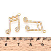Brass Micro Pave Clear Cubic Zirconia Pendants KK-T074-110A-G-3