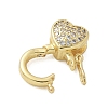 Brass Micro Pave Clear Cubic Zirconia Twister Clasps KK-P293-02E-G-2
