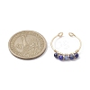 Copper Wire Wrapped Natural Lapis Lazuli Open Ring RJEW-JR00630-03-3
