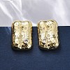 Rectangle Brass Micro Pave Cubic Zirconia Stud Earrings EJEW-R025-21G-1