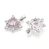 Brass Micro Pave Cubic Zirconia Pendants KK-N264-07P-2