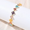 Rectangle Rhombus Brass Glass & Cubic Zirconia Link Bracelets BJEW-D378-01G-3
