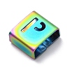 Ion Plating(IP) 304 Stainless Steel Square Slide Charms STAS-L132-24P-M-2