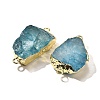 Raw Rough Natural Dyed Quartz Crystal Links Connector Charms G-K189-04LG-05-2