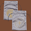 2Pcs 2 Styles Rectangle Gold Stamping Velvet Tarot Storage Drawstring Bags for Divination ABAG-CN0001-54-6