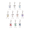 10Pcs Flower Angel Glass Pendant Decorations HJEW-JM03560-2