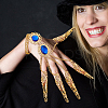 4pcs 2 Colors Acrylic Oval Full Hand Ring Bracelet BJEW-AN0001-23-5