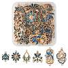 36Pcs 6 Styles Alloy Enamel Connector Charms FIND-FS0004-46C-1