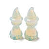 Opalite Carved Cat with Witch Hat Figurines DJEW-D012-07L-1