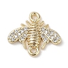 Brass Micro Pave Clear Cubic Zirconia Connector Charms KK-G491-43G-1