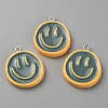 Opaque Resin Enamel Pendants RESI-WH0036-20H-2