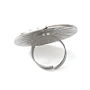 Big Flat Round with Sun Alloy Open Cuff Rings for Women RJEW-U006-04P-4