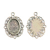 Tibetan Style Alloy Pendant Cabochon Settings TIBEP-587-AS-LF-1