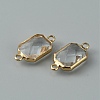 Glass Connector Charms GLAA-WH0036-16K-1