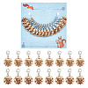 16Pcs 2 Style Flower with Word Wood M1R/M1L Pendant Locking Stitch Markers HJEW-AB00646-1