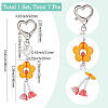 7Pcs 7 Colors Acrylic Flower Pendant Decorations HJEW-SC0002-09-2