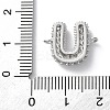 Brass Micro Pave Cubic Zirconia Letter Links KK-I717-04U-P-3