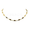 Natural Pink Aventurine & Yellow Aventurine & Tiger Eye Heishi Beads and Natural Cultured Freshwater Pearl Rice Beaded Necklaces for Women NJEW-JN06294-03-3