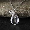 Clear Glass with Dandelion Inside Pendant Necklaces FS-WG96F40-08-1