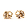 Brass Micro Pave Clear Cubic Zirconia Stud Earrings for Women EJEW-G428-25G-07-1