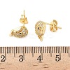 Dog Brass Micro Pave Clear Cubic Zirconia Stud Earrings EJEW-Z144-01G-5