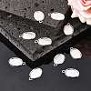 Tibetan Style Antique Silver Alloy Flat Oval Pendant Cabochon Settings X-TIBEP-M022-36AS-5