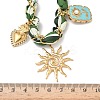 Sun Heart Flower 304 Stainless Steel Pendant Necklaces LS-NJEW-D344-01G-5