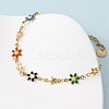 Flower & Star 304 Stainless Steel Link Bracelets for Women BJEW-F524-06B-G-3