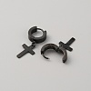 304 Stainless Steel Cross Dangle Hoop Earrings for Women EJEW-WH0014-13EB-2