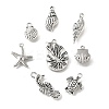 48Pcs 8 Styles Alloy & Stainless Steel Pendants DIY-FP0001-57-4