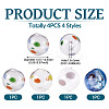 4Pcs 4 Colors Transparent Glass Beads GLAA-TA0003-98-4