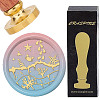 Brass Wax Seal Stamps with Wood Handle AJEW-WH0412-0223-1