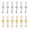 16Pcs 2 Style 304 Stainless Steel Lobster Claw Clasps PALLOY-TAC0264-2