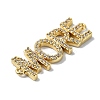 Rack Plating Brass Micro Pave Clear Cubic Zirconia Word MORE Links KK-M282-45G-2